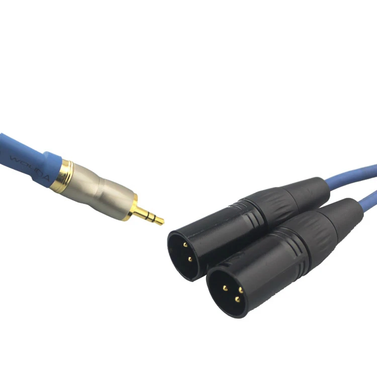 Высококачественный аудиокабель со штекером TRS Mini Jack 3 5 мм на 2 штекера XLR 3Pin для