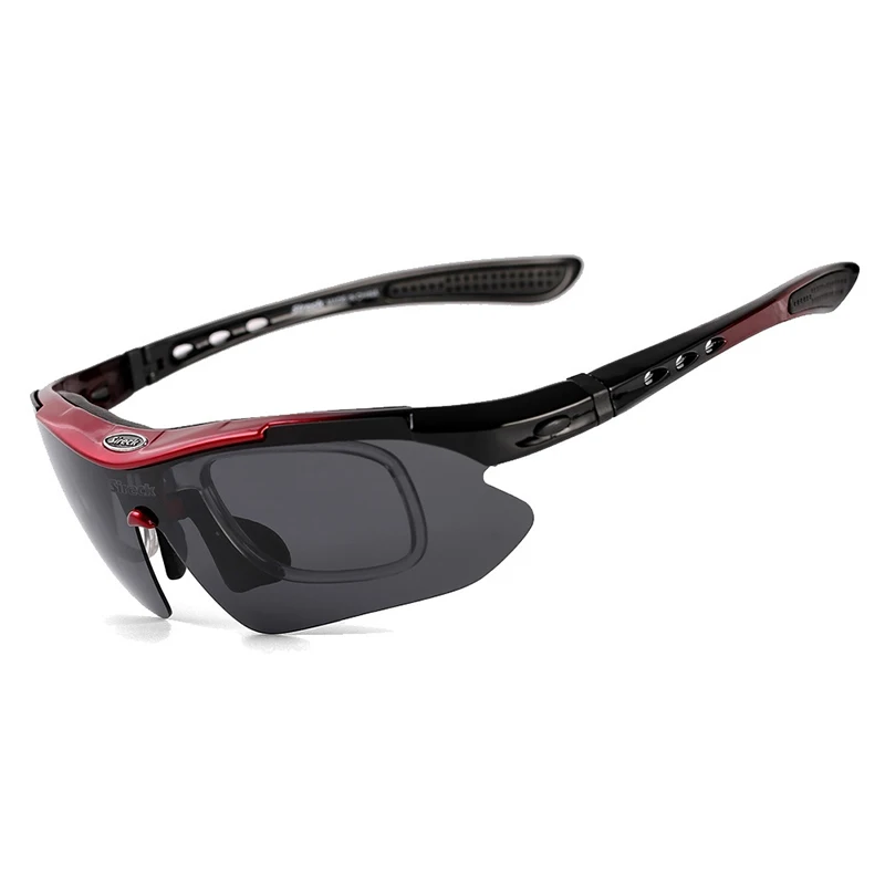 black red Sireck UV400 поляризованные велосипедные солнцезащитные очки ночного видения велосипедные очки рыболовные очки для мужчин и женщин 5 пар Le - Цвет: black red