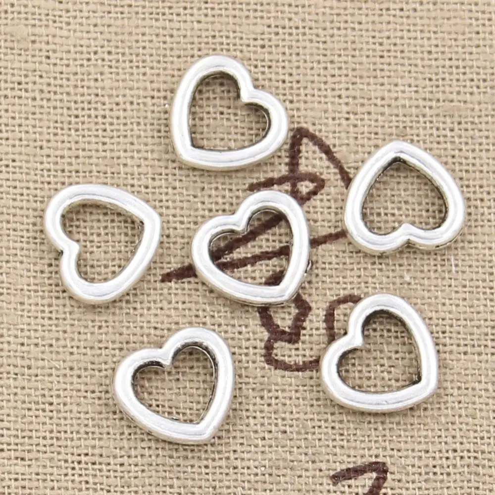 

30pcs Charms Hollow Heart 10x10mm Antique Making Pendant fit,Vintage Tibetan Silver color,DIY Handmade Jewelry