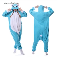 kigurumi cartoon animal blue happy cat onesie unisex adult pajamas cosplay costumes sleepsuit sleepwear men women hooded