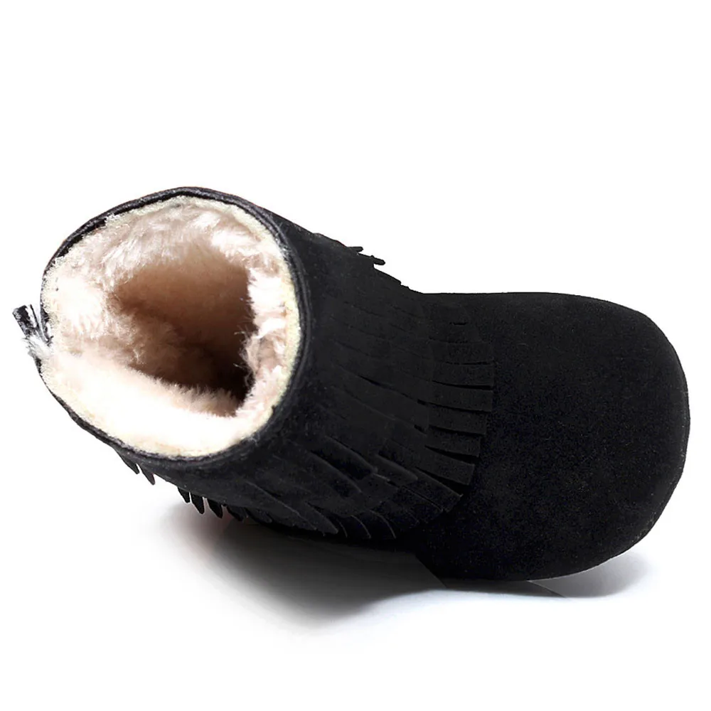

Keep Warm Double-deck Tassels Soft Snow Boots Soft Crib Shoes Toddler Botts