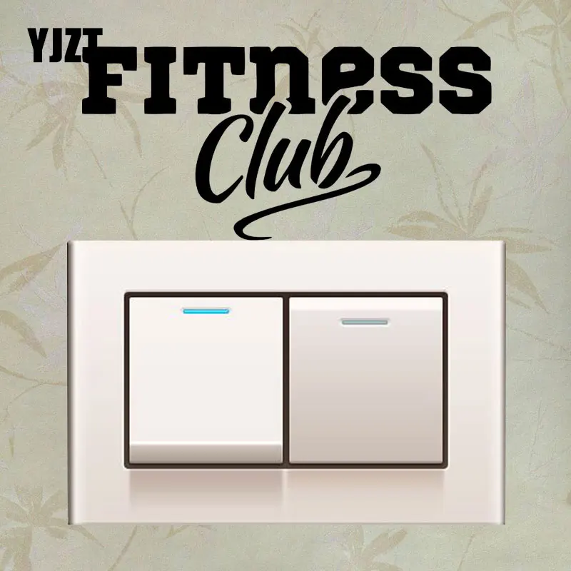 

YJZT Фитнес клуб настенные виниловые наклейки в виде Фотообоев c переводными картинками Спортивная эмблема виниловый стикер для переключате...