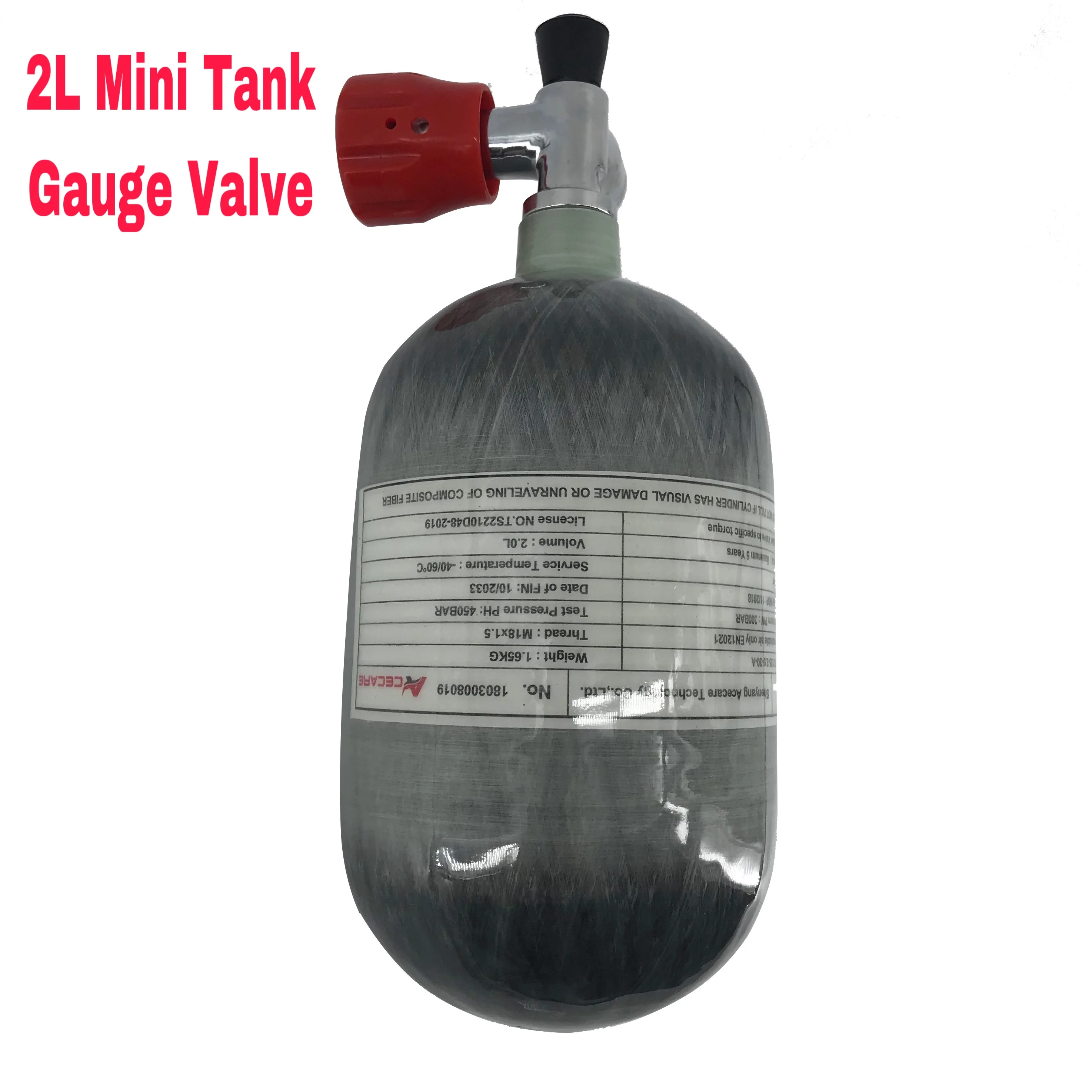 

AC52011 Acecare 2L Air Rifle Paintball/Pcp Air Tank Mini Scuba Pcp Carbon Fiber Gas Cylinder Diving Tank 4500psi Gauge Pcp Valve