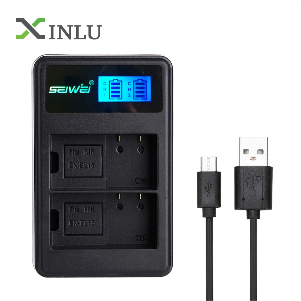 EN-EL15 RU EL15 ENEL15 EL15A цифровой Камера Батарея+ ЖК-дисплей USB Зарядное устройство для Nikon D600 D610 D600E D800 D800E D810 D7000 D7100 d750