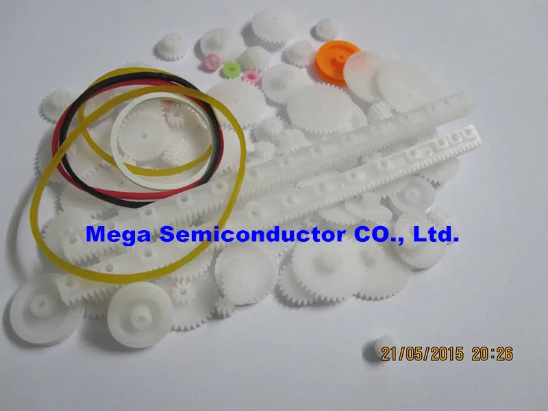

75PCS a lot,Plastic gear,rack, pulley, belt,Worm gear,Single-and double-gear,8-56 teeth
