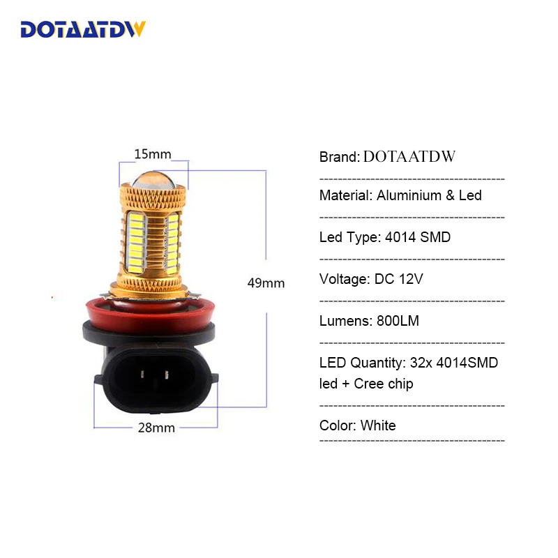 2x 9005/HB3 9006/HB4 H8 H11 светодиодный головной светильник тумана s 4014 CREE чип Габаритные