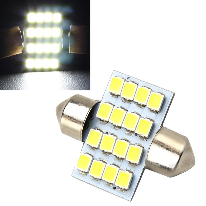 16SMD машина для чтения светильник источник купол 31 мм номерного знака автомобиля