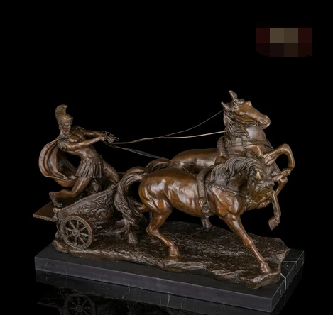 Скульптура абстрактного искусства бронзовая медная мраморная лошадь карета
