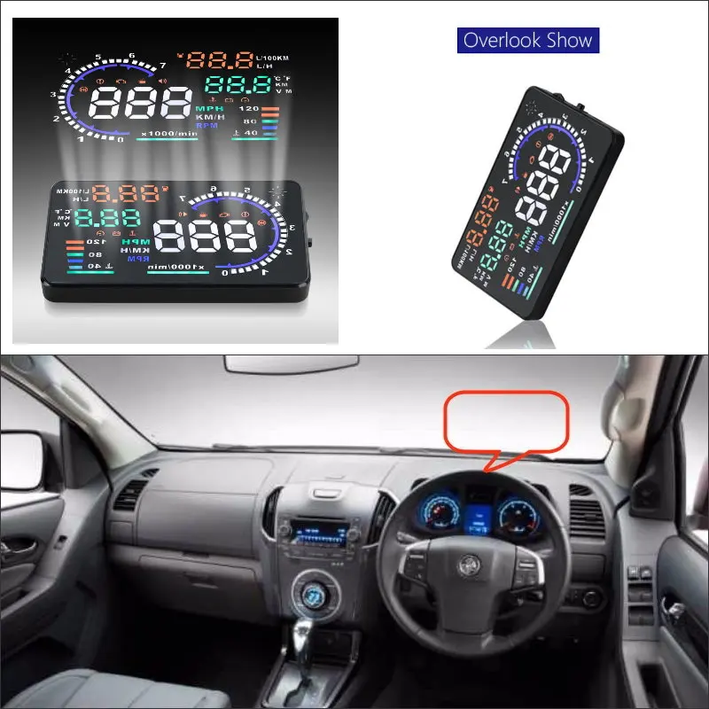 For Holden Commodore/Colorado 2008-2018 HUD OBD2 Overspeed Warning Car Head Up Display Saft Driving Screen Projector Windshield