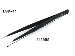 ESD-11 141 мм антистатические электронные пинцеты из нержавеющей стали компоненты Пинцет коррозионно-стойкие ремонтные инструменты