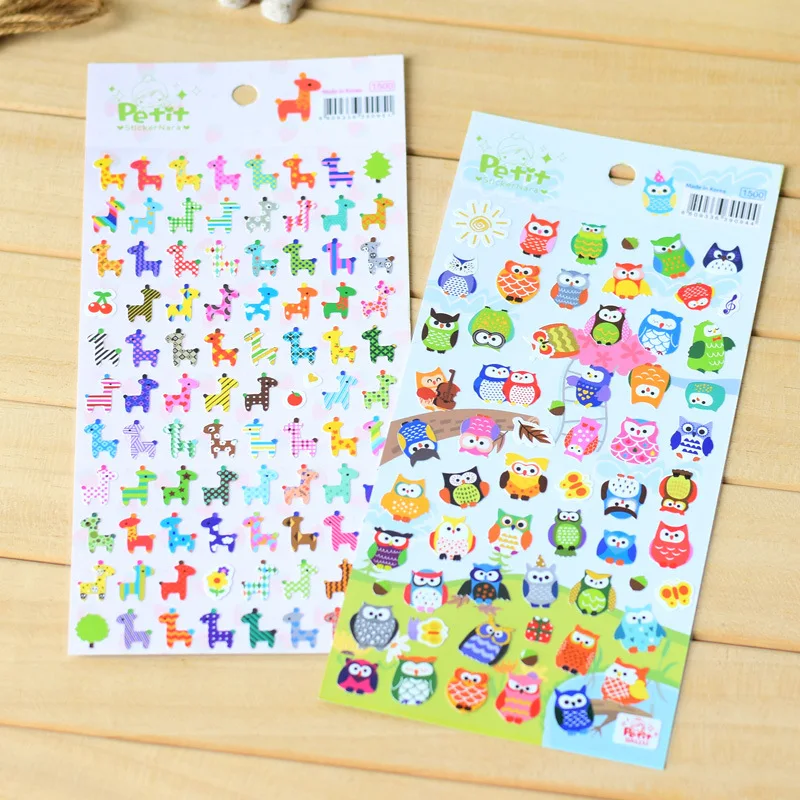 

Owl Giraffe Print memo sticker Cute Drawing Market Diary Transparent Scrapbooking Calendar Album Deco Sticker