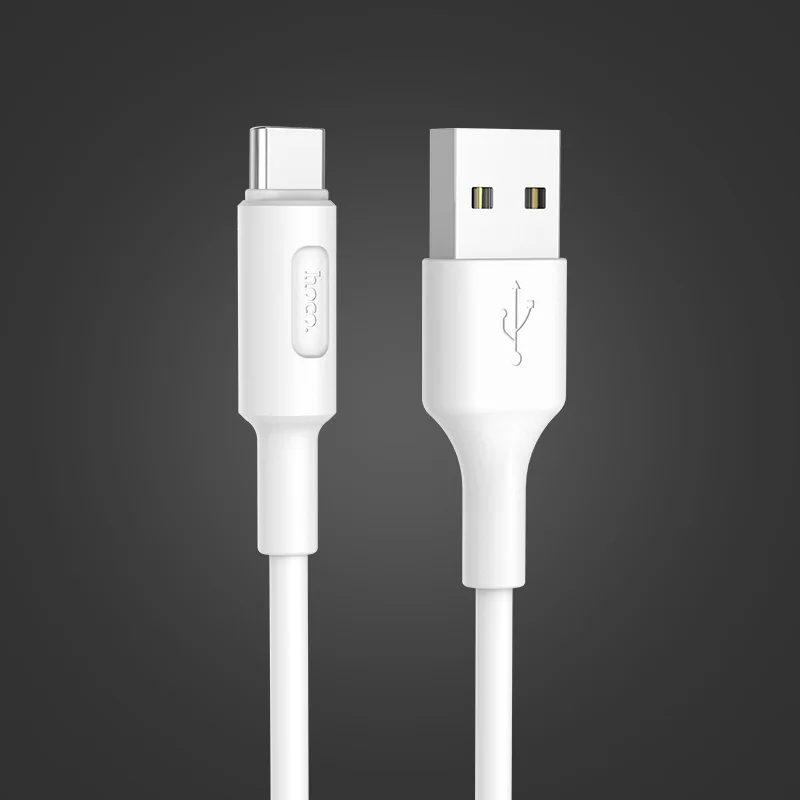 Белый HOCO кабели для мобильных телефонов usb type C кабель 2A USB-C кабель передачи данных для быстрой зарядки для samsung S9 S8 Xiaomi Mi 8 huawei P20 lite - Цвет: Белый