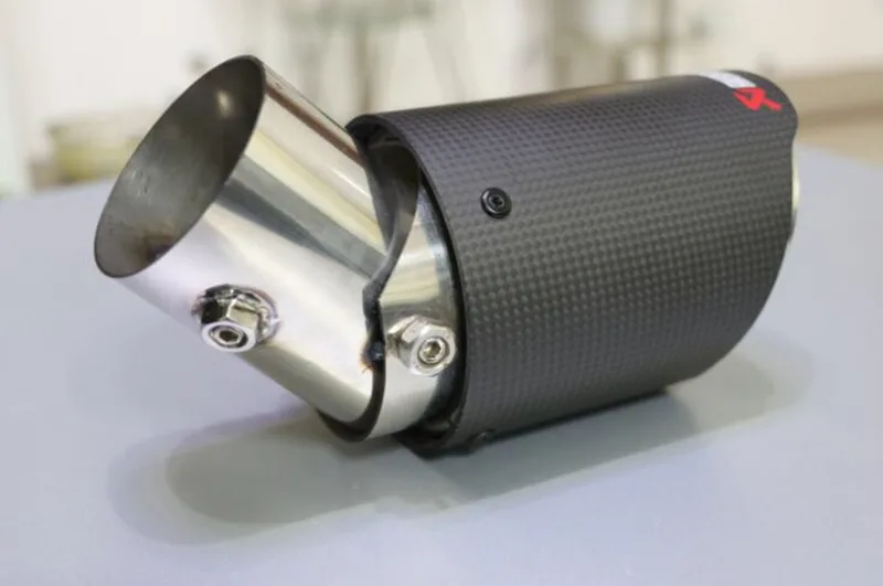 1x регулируемый угол Akrapovic наконечники из углеродного волокна для автомобиля выхлопная труба для Renault Opel автомобиль-Стайлинг универсальные автомобильные аксессуары