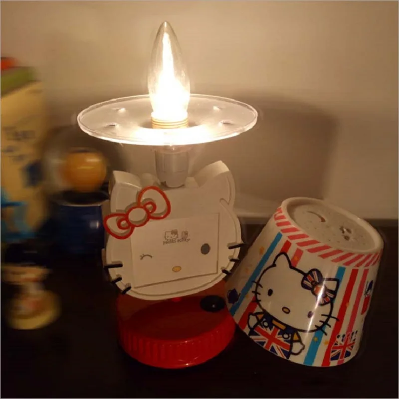 Розовые/красные светодиодные настольные лампы Hello Kitty ночные светильники
