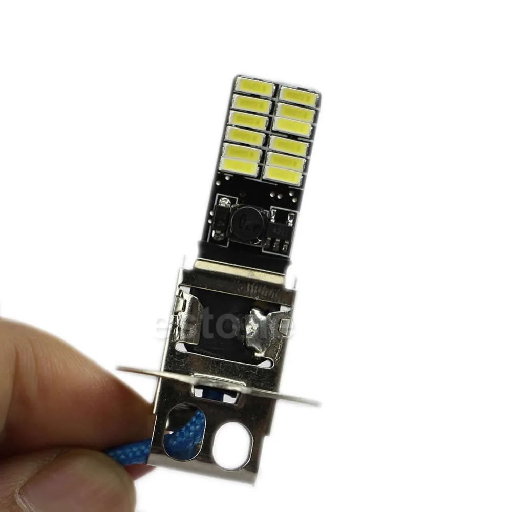 24 SMD 4014 H3 6500K HID белые светодиодный ные лампы для противотумансветильник или фар