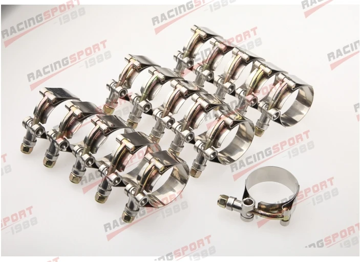 

16PCS 1" inch Turbo Pipe Hose Coupler T-bolt Clamps Stainless Steel 31-36mm