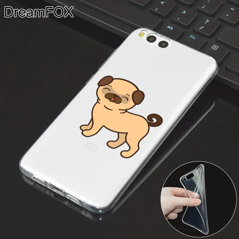 DREAMFOX M442 милая собака мопс Мягкий ТПУ силиконовый чехол для Xiaomi Mi Note 2 3 4 5 6 8 SE M5 4C 4S 5C