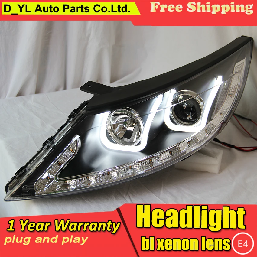

DY_L car Styling Head lamp for Kia SportageR "U" style 2012-2014 LED Headlight DRL H7/D2H HID Xenon bi xenon lens