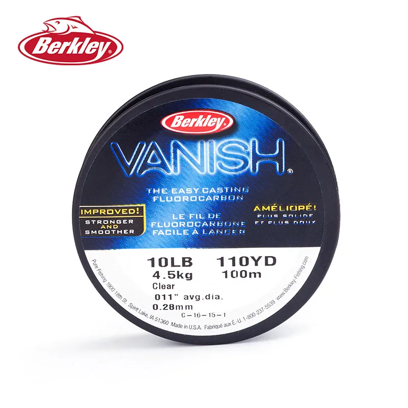 Berkley Vanish фторуглеродная леска 110yd100m прозрачный цвет 4-14LB бестеневая углеродная леска рыболовные снасти аксессуары