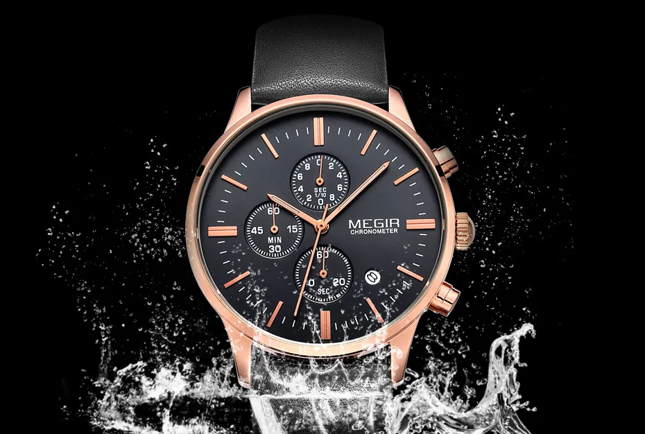 Relogio Masculino MEGIR золотые мужские часы Топ люксовый бренд часы мужские Кварцевые Золотые часы мужские наручные часы Прямая поставка
