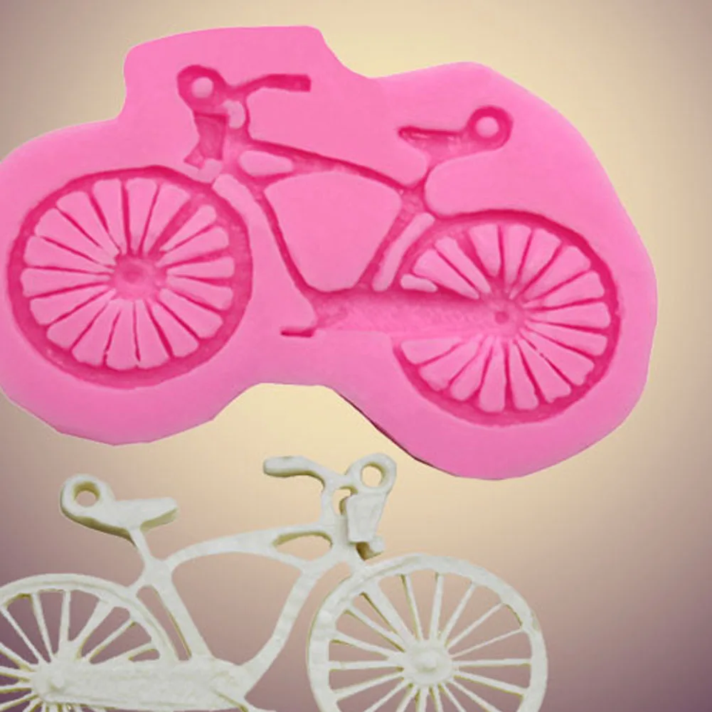 В форме велосипеда Шоколад Форма из жидкого Силиконовые Фондант для форм кекса