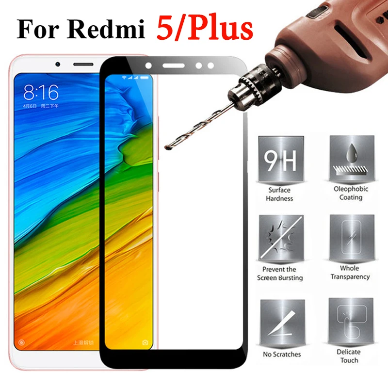 Закаленное стекло для Xiaomi Redmi 5 Plus полное покрытие Защитная пленка Ksiomi Remi