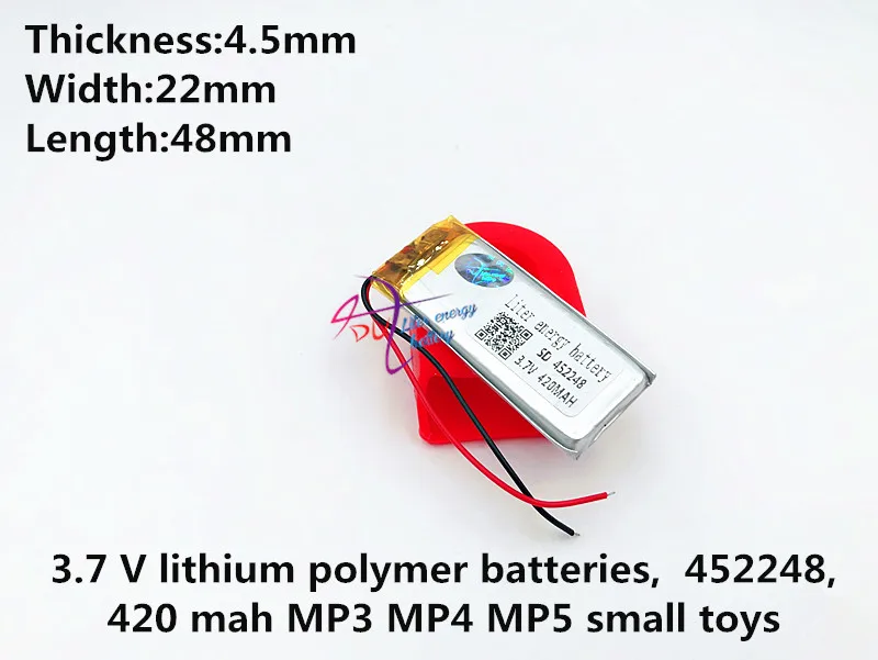 SD452248 литий-полимерный аккумулятор 452248 420mAh 3 7 v lipo аккумуляторная батарея