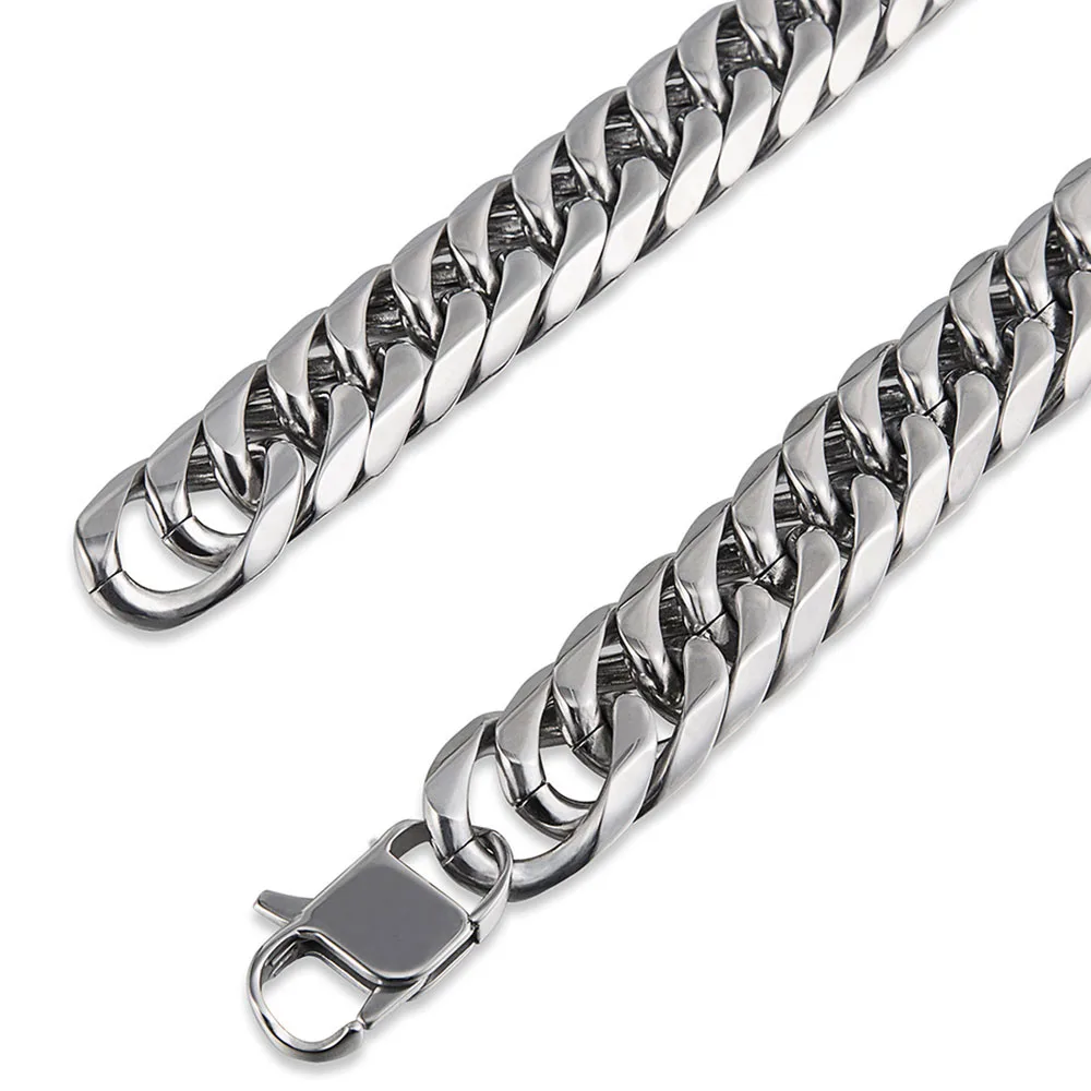 Fashion Huge Cuban Chains Men Hip Hop Necklace Jewelry Wholesale Thick Stainless Steel Heavy hiphop 15mm 61cm | Украшения и