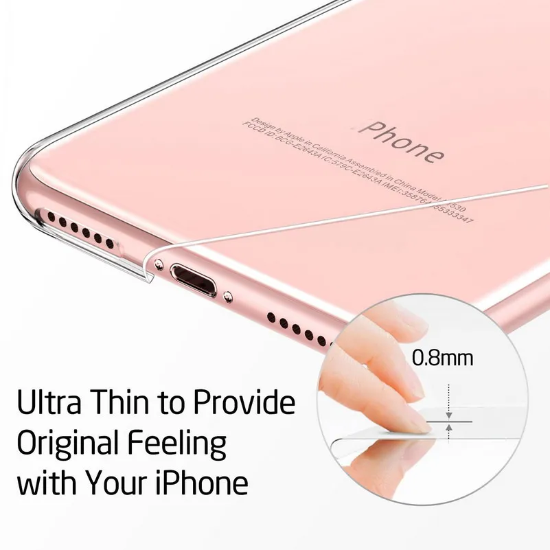 Прозрачный чехол для iphone 8 Plus Чехол Силиконовые Кристалл задняя крышка iPhone 7 6 S 5SE