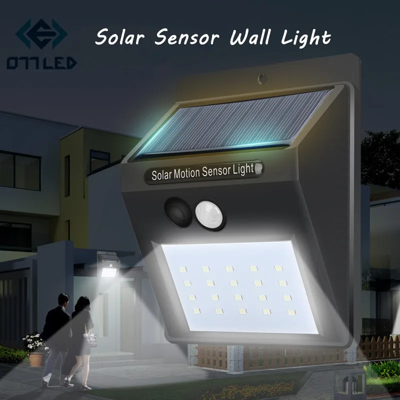 

Waterproof Outdoor Wall LED Solar Night light PIR Motion Sensor Auto Swith Solar lamp Porch Path Street Fence Garden lighting