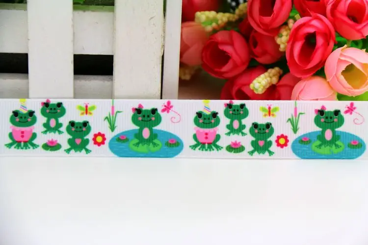 7/8 ''Бесплатная доставка Лягушка лента с рисунком божьей коровки для волос