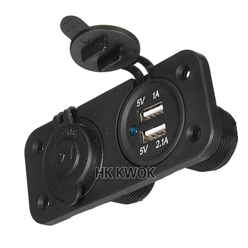 Двойная розетка для автомобильного прикуривателя Разветвитель 12 в USB 2 1 А адаптер