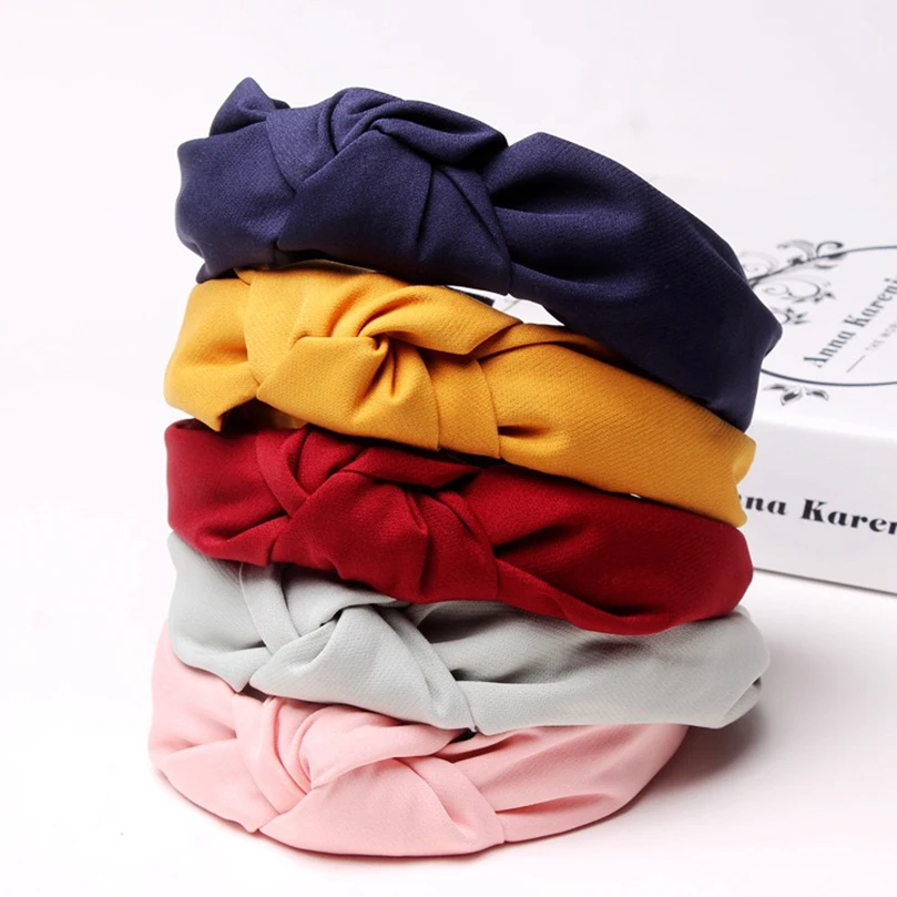 Широкий обруч для волос женщин AWAYTR цветочный девочек бант Корейский модный на