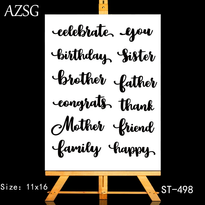 

AZSG Graceful Handwriting Calligraphy Clear Stamps/Seals For DIY Scrapbooking/Card Making/Album Decorative Silicone Stamp Crafts