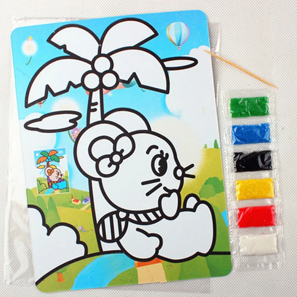 DIY Игрушки Обучающие Малыш Царапинам Рисование Ребенок Песка Картины Картина