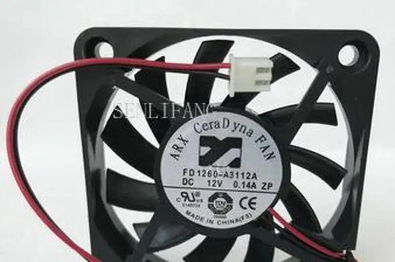 

For ARX FD1260-A3112A DC 12V 0.14A 2-wire 60x60x10mm Server Square Fan