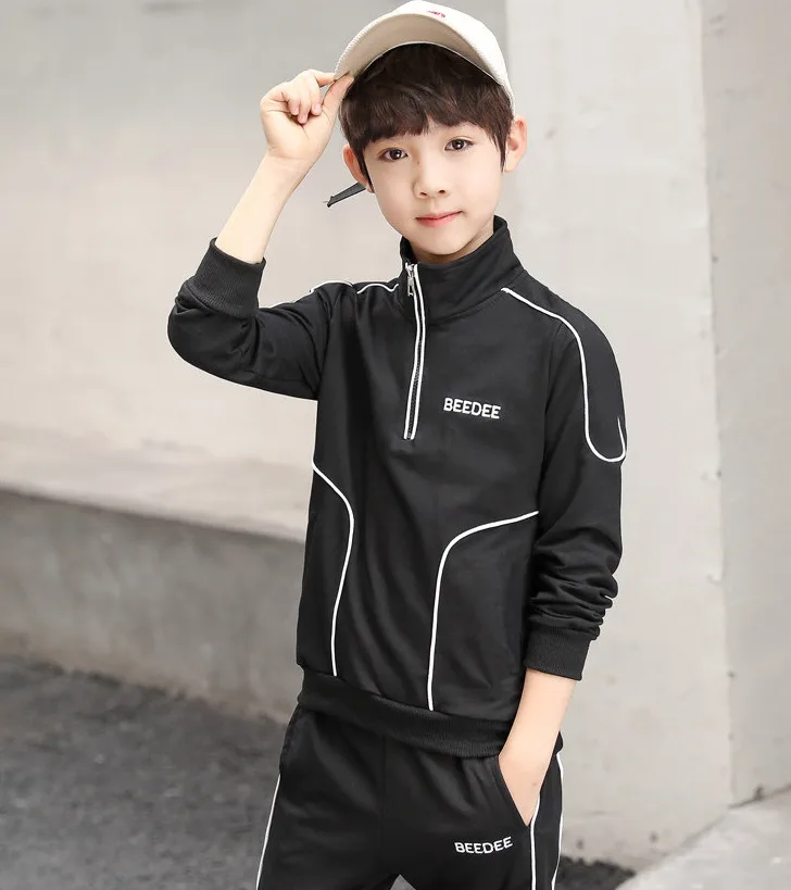 

Children Clothing Sets Boys 2pcs Sets Long Sleeve Patchwork Zipper Jacket + Pants Boys Tracksuit Sportswear Teenage Clothes Set