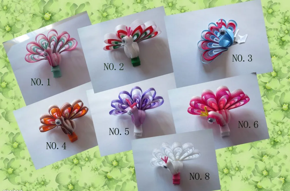 handmade Hot Sell Baby Hair Accessorie With Crafts Animal cartoon Children peacock Butterfly owl bugs 20PC Free Shipping | Аксессуары