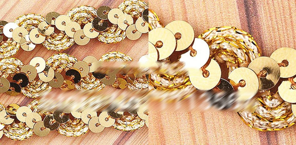 DIY Оптовая 30 двор Золотой Ремесло Ткани Шнурка Блестки Бисера Кружева Ленты