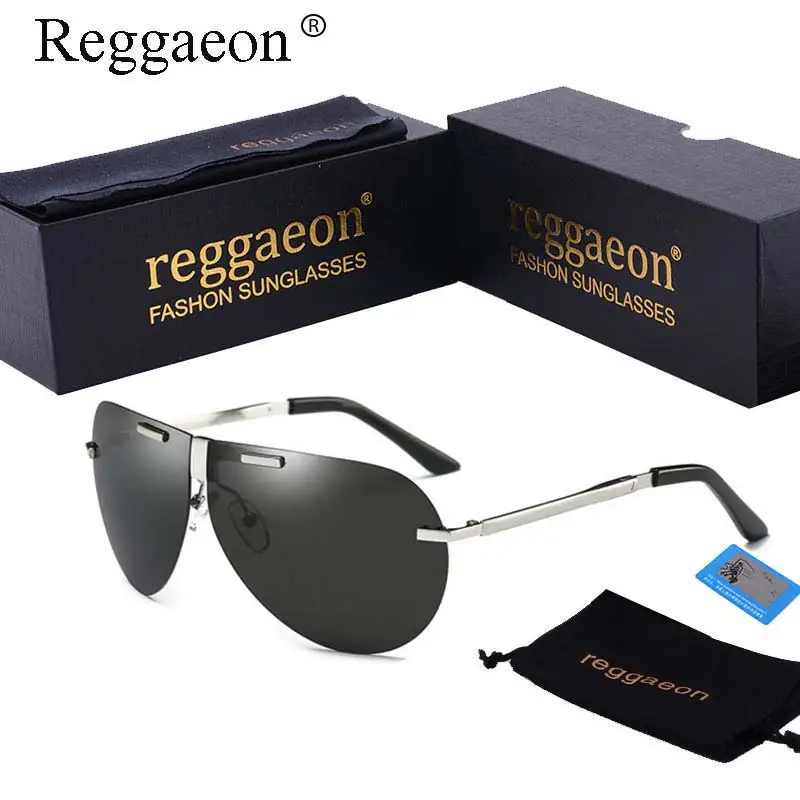 Мужские Складные солнцезащитные очки reggaeon черные поляризационные большого