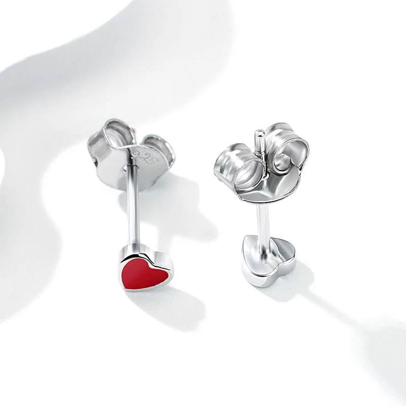 Женские серьги-гвоздики из серебра 2019 пробы с красным камнем | Украшения и