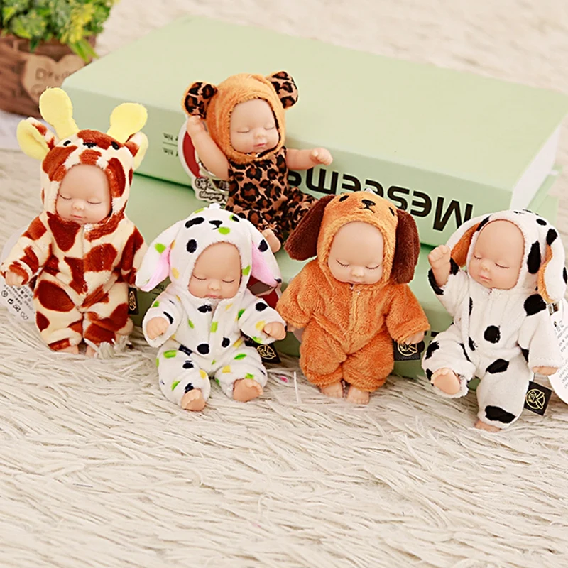 

Cute Silicone Sleep Doll Plush Toy Pendant Activity Joint Cartoon Animal Stuffed Doll Bag Keychain Pendant Decoration Girl Gift
