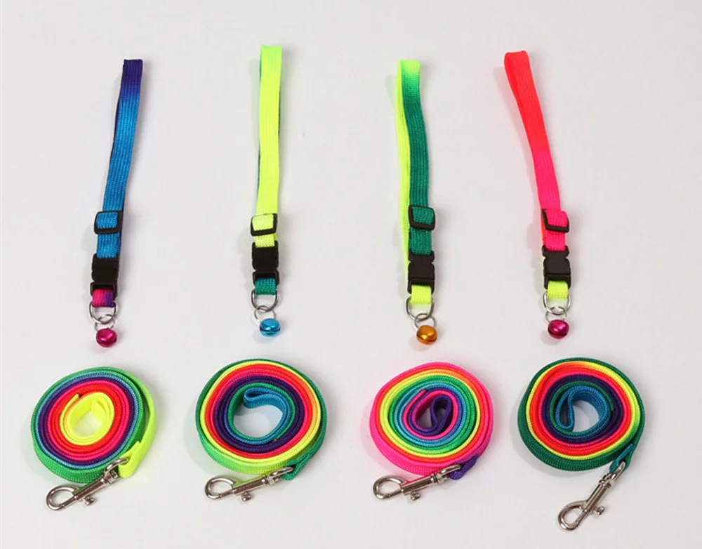 60 шт./лот регулируемый цветной поводок для домашних животных маленький щенок