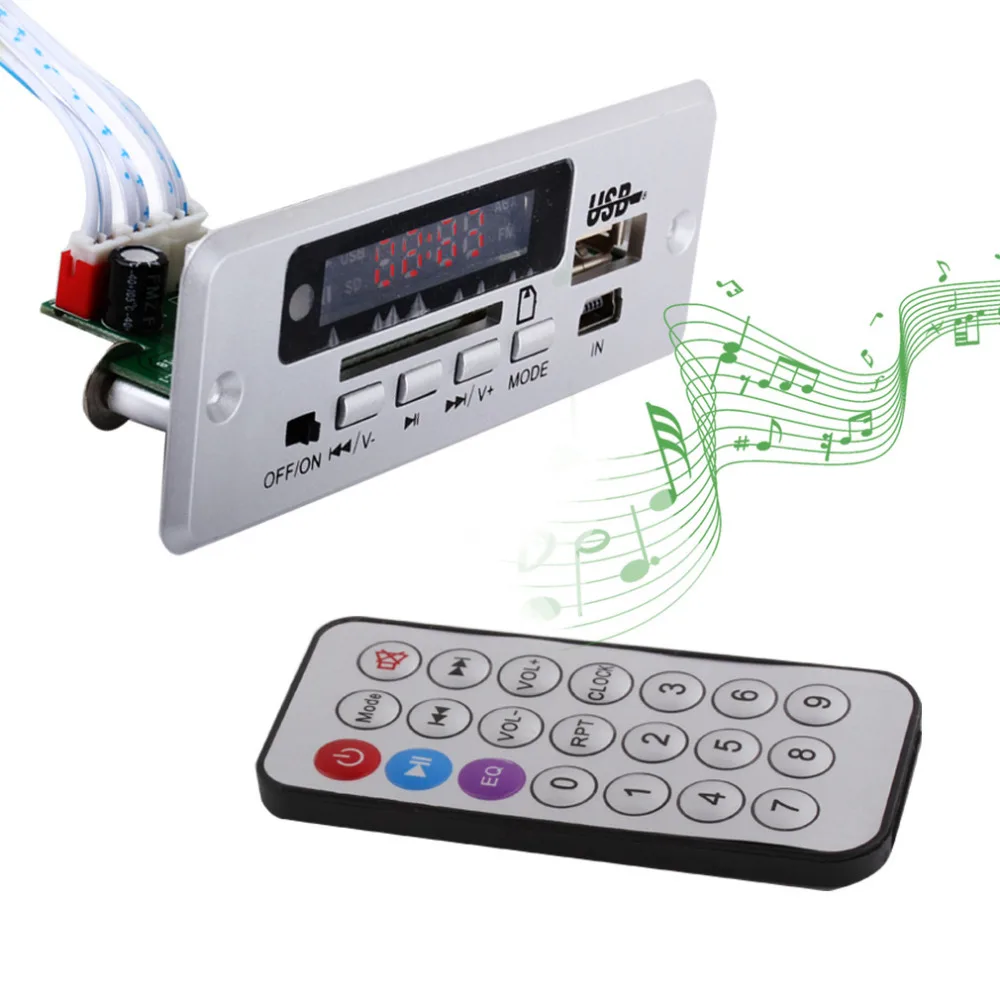 Электронный WAV декодер плата MP3 с fm радио 6 12 В|player diy|player fmplayer radio |