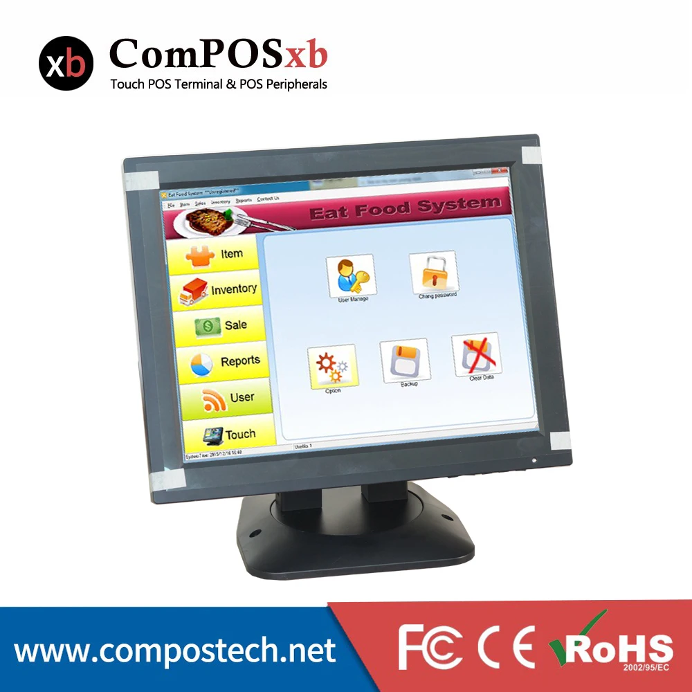 Сенсорный экран дисплей 12 дюймов сенсорный ЖК монитор для Pos ПК с вращающейся