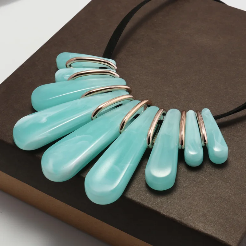 Seblasy 3 цвета Новые Яркие ювелирные изделия черная кожаная цепочка геометрический