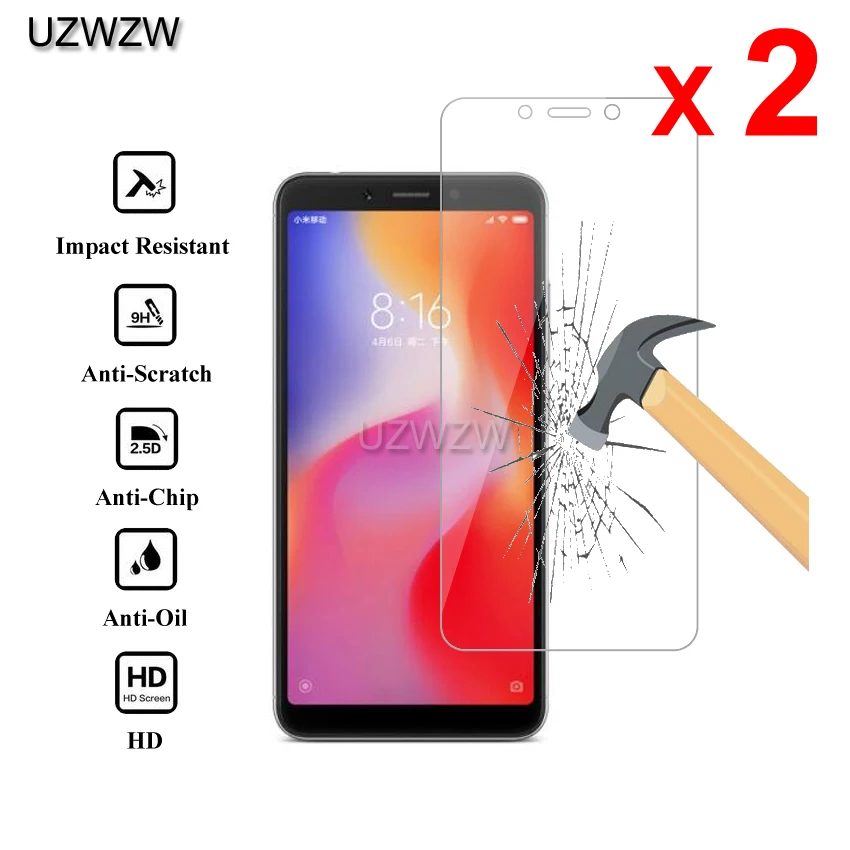 2 шт для Xiaomi Redmi 6A Premium 2.5D 0,26 мм закаленное стекло для защиты экрана для Xiaomi Redmi 6A защитное стекло