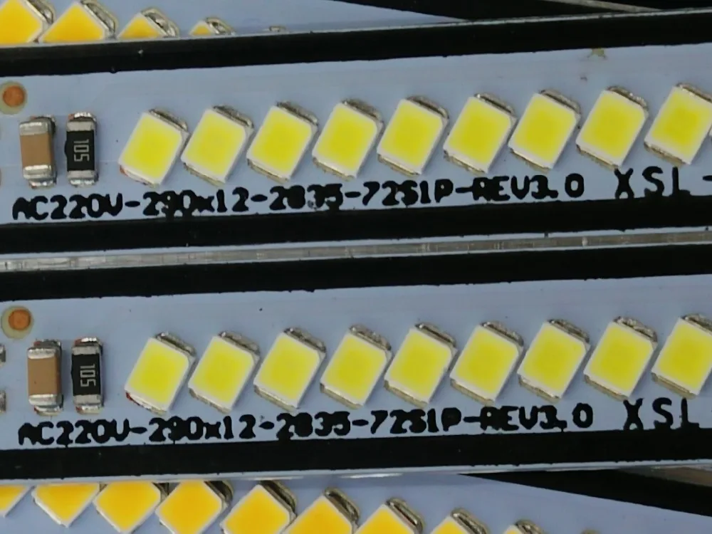 100 шт./лот В переменного тока 2835SMD 30 см 7 Вт Теплый Холодный белый яркий