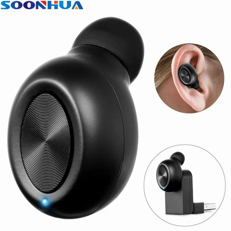 Компактные скрытые беспроводные Bluetooth наушники SOONHUA с длительным временем работы