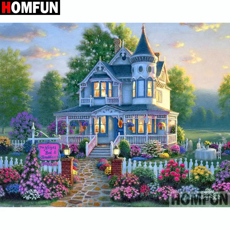 HOMFUN полностью квадратная/круглая дрель 5D DIY Алмазная картина &quotДомашний